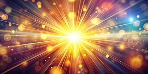 Fototapeta premium Hand Drawn Sunburst Bokeh Background, Sun Burst Graphic Design, Bokeh Effect, Sun Rays Illustration, Artistic Sunbeams