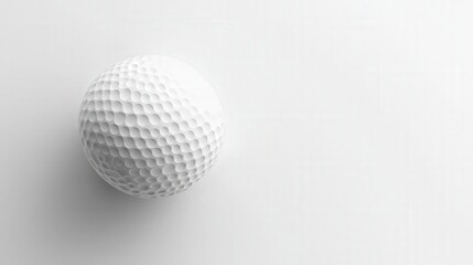 isolated white dimpled golf ball, highlighting the elegant texture and pristine appearance