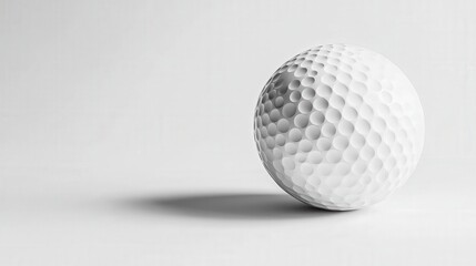 isolated white dimpled golf ball, highlighting the elegant texture and pristine appearance