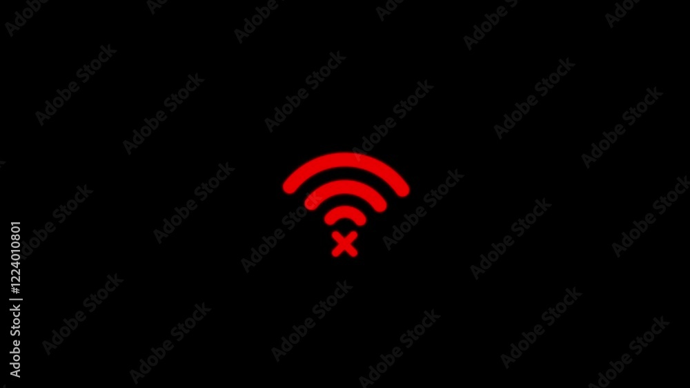 Poster no signal internet animated. 4k video. no wifi sign. no connection. no network.