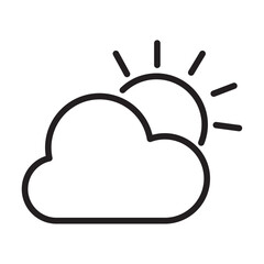 Simple sunny cloud outline weather icon