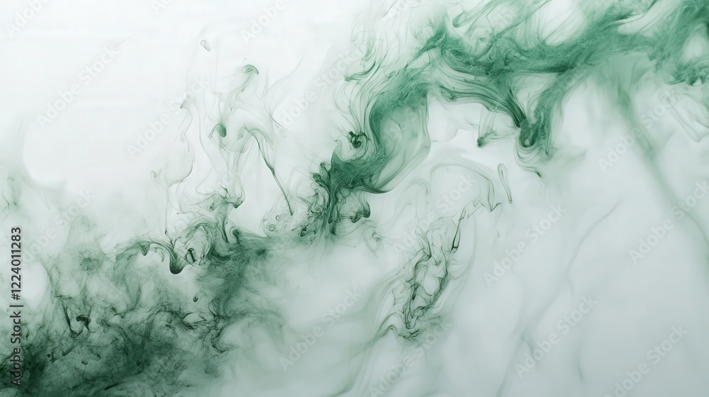 Poster green smoke with mystical flame patterns, adding an artistic and magical touch to the visual present