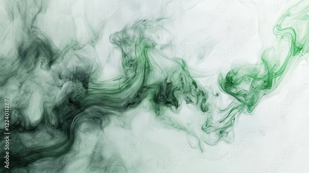 Poster green smoke with mystical flame patterns, adding an artistic and magical touch to the visual present