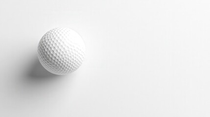 single white dimpled golf ball, highlighting its smooth surface and classic dimple design