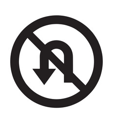 No U-Turn Sign Traffic Regulation Symbol