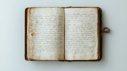 Obraz premium open diary page, capturing its elegant handwriting and neat layout