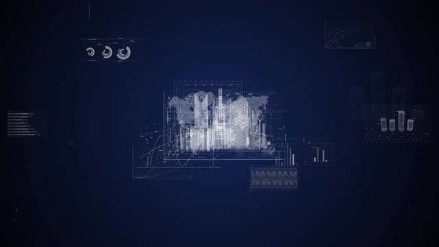 Bosnia and Herzegovina country map with cinematic animation showcasing analytics and data insights, perfect for corporate video backgrounds, business presentations, and professional visuals