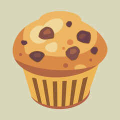 Chocolate muffin isolated on ...