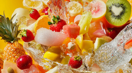 Vibrant fruit medley for outdoor picnics summer food photography close-up