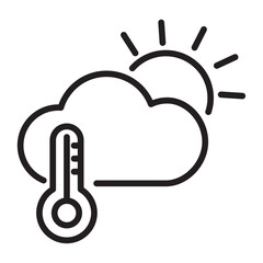 Thermometer icon with sun and cloud