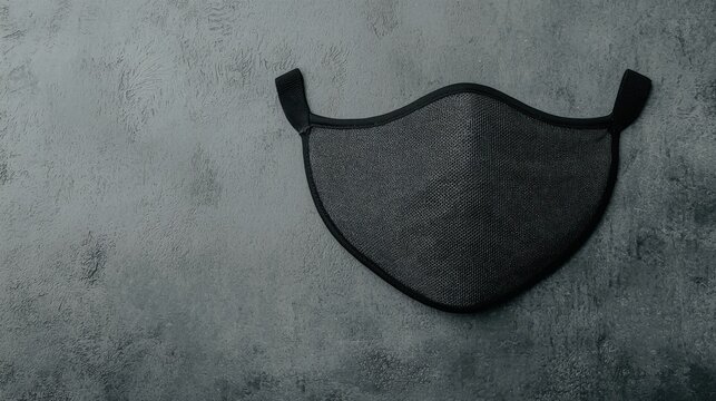 PM2.5 protect concept. Breathable Mesh Face Mask on Gym Floor