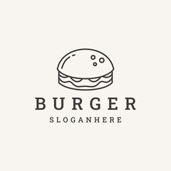 Burger logo vector illustration, hamburger good for restaurant 