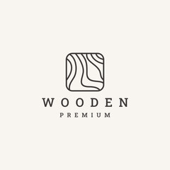 Wooden logo design with creative abstract concept vector