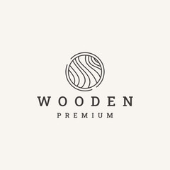 Wooden logo design with creative abstract concept vector