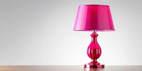 Pink Table Lamp, Isolated Pink Lamp,  Elegant Pink Desk Lamp,  Retro Pink Light,  Vintage Pink Illumination,  Studio Shot Pink Lamp