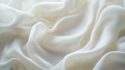 Obraz premium Abstract flowing white wave fabric background, smooth elegant curves, subtle minimalistic design