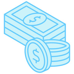 Assets dual tone isometric 3D color icon. use for modern concept, print, UI, UX kit, web and app development. Vector EPS 10, related to education, business, finance.