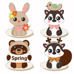 Adorable spring animal characters. (1)