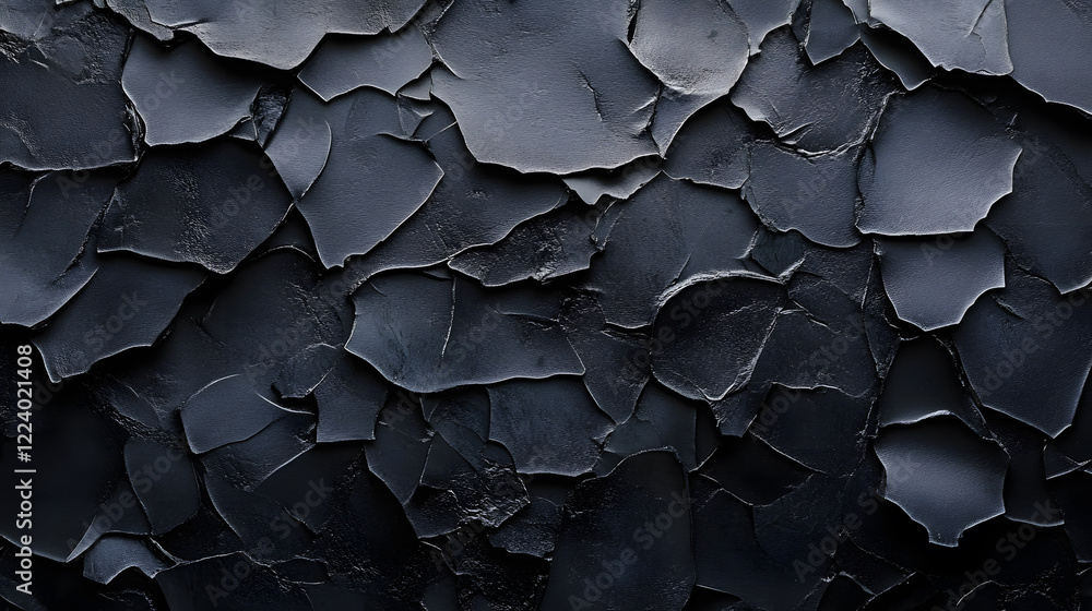 Aufkleber dark grunge background with cracked black paint texture for creative design projects : generative ai