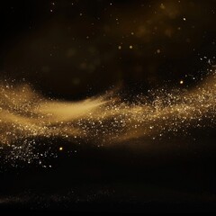 Golden dust wave, dark background, sparkle, celebration, design