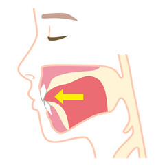 下がっている舌の位置