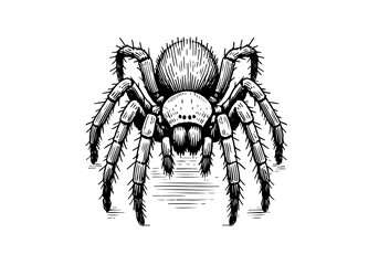 Spider hand drawn Illustration Sketch Vector Isolated