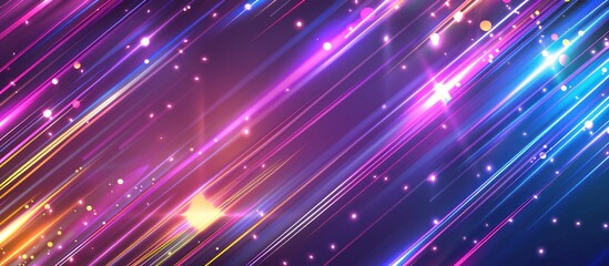 Fototapeta premium Diagonal light streaks, cosmic dust, vibrant colors, background blur, design element