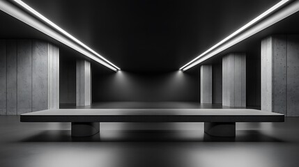 Obraz premium Minimalist Concrete Platform Modern Architectural Design