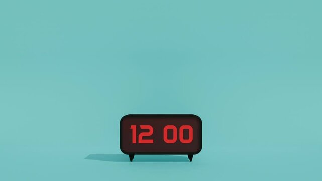 Clock time animation video with digital clock