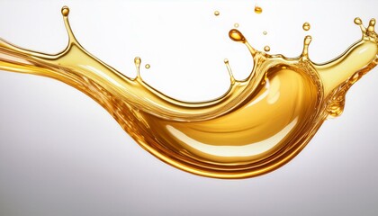 Golden liquid splash against a white background.  A vibrant, dynamic image.