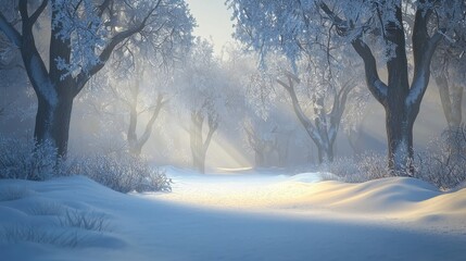 Frosty Morning in Snowy Grove