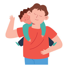 Father with Baby Illustration