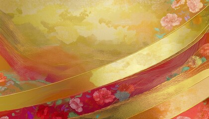 優雅で美しい抽象的な壁紙（金色）