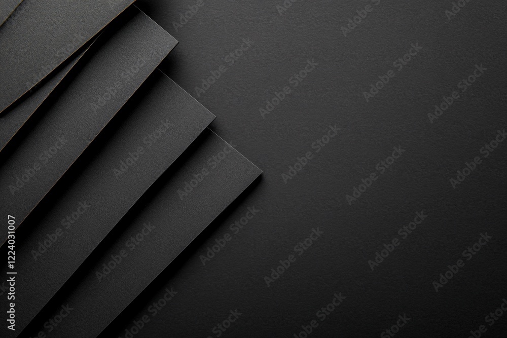 Poster abstract black paper layers geometric background design minimalist texture overlapping sheets