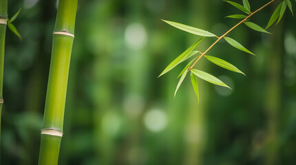 Obraz premium photograph of bamboo stalks and leaves