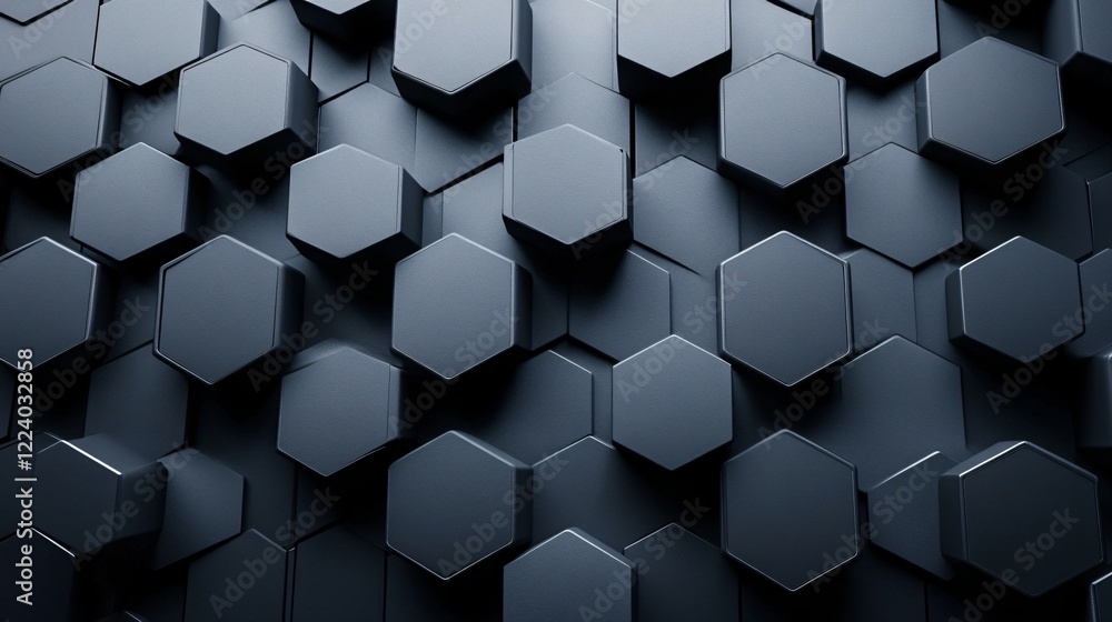 Poster abstract dark gray hexagon pattern 3d geometric background texture