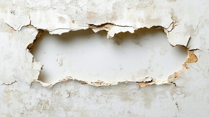Obraz premium Old White Wall with Peeling Paint Revealing Layers of History and Texture Evoking a Sense of Abandonment and Timeworn Beauty in a Minimalistic Urban Setting with Artistic Appeal