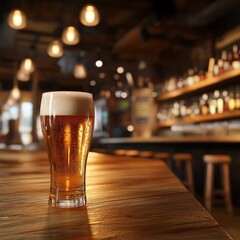 A Pint of Beer in a Cozy Pub