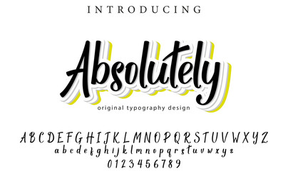 Absolutely Font Stylish brush painted an uppercase vector letters, alphabet, typeface