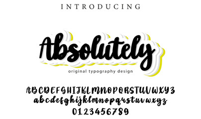 Absolutely Font Stylish brush painted an uppercase vector letters, alphabet, typeface