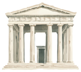 Naklejka premium PNG An ancient Greek temple architecture parthenon building.