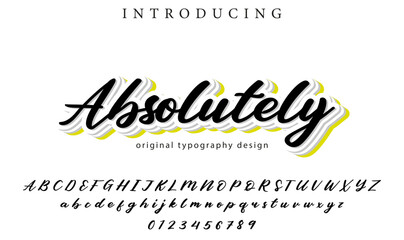 Absolutely Font Stylish brush painted an uppercase vector letters, alphabet, typeface