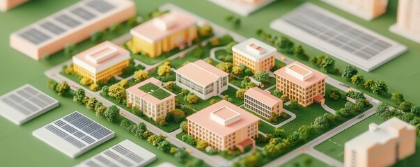 Scale Model of Modern Urban Campus Layout Design