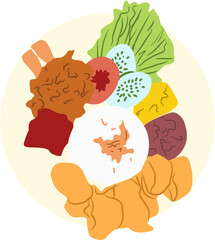 lalapan Indonesian food Illustration