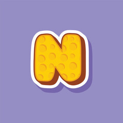 N Letter cheese logo template design