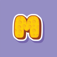M Letter cheese logo template design