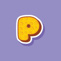 P Letter cheese logo template design