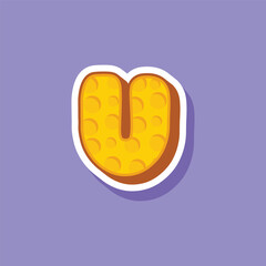 U Letter cheese logo template design