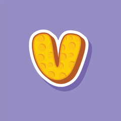 V Letter cheese logo template design