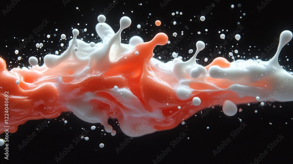 Poster captivating dance of color: high-speed paint drops creating abstract patterns